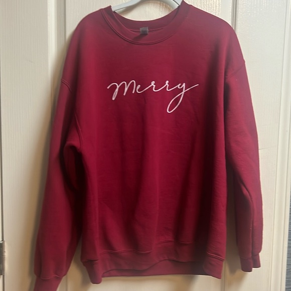 Gildan red merry sweatshirt - Picture 1 of 6